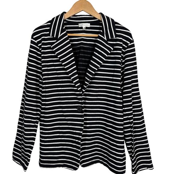 Neiman Marcus Knit Stripe Blazer Jacket Casual Career - XL - Picture 1 of 6